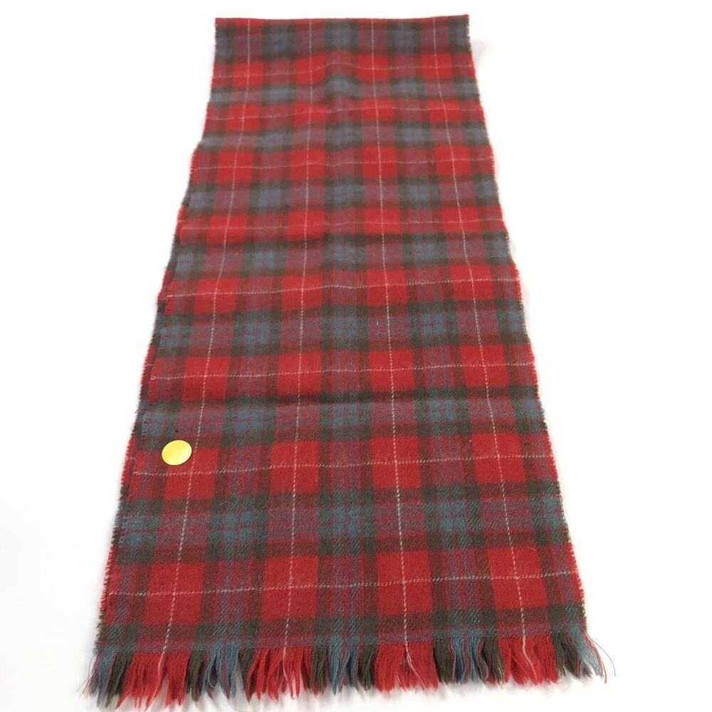 VTG Rodlinoch Fraser Scarf Muffler 100% Pure New Wool Scotland Tartan HOLE